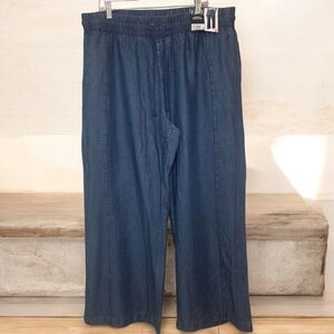 ELLE Denim Wide-Leg Pants in Dark Indigo size XXL NWT.